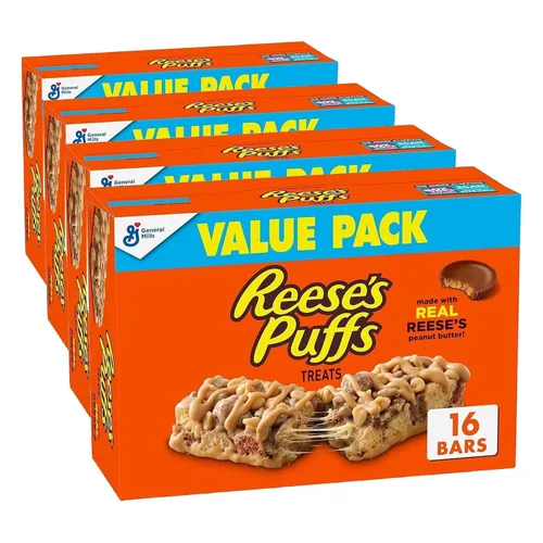 Vista 9 de REESE'S Puffs Barras de Cereales Dulces, Mantequilla de Maní y Cacao, Barras de Aperitivo, 8 Ct, 6.8 oz