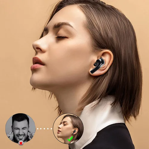 Vista 4 de CERRXIAN Auriculares, auriculares rojos con estuche de carga LED, estéreo de alta fidelidad para iOS/Android, juegos, correr, fitness, trabajo