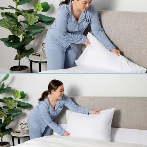 Vista 2 de SnugStop La Cuña Original para Cama Relleno de Espacio Entre Tu Cabecero y Colchón Almohada en Forma de Triángulo Relleno de Cama