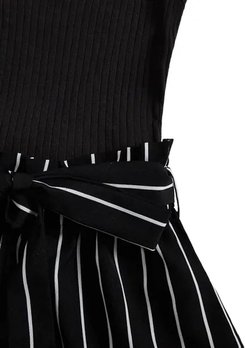 Vista 4 de SOLY HUX - Enterizo corto de verano sin mangas con cinturón, rómper para mujer