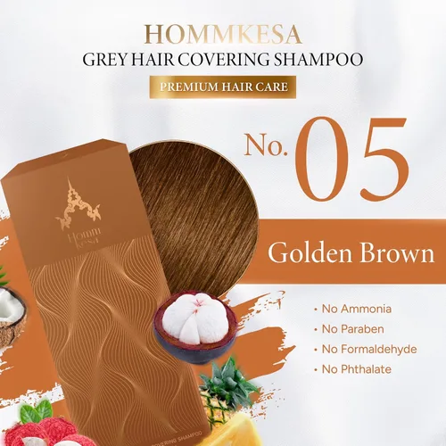 Vista 3 de Champú para cubrir el cabello gris Champú de tinte para cabello 3 en 1 premium para cabello gris, marrón dorado, 10.15 onzas líquidas