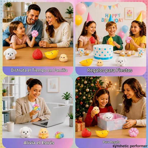 Vista 6 de Paquete de 20 juguetes sensoriales Taba Squishy Fidget Toys, Squishies Squishy Colorido