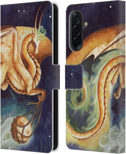 Vista 210 de Head Case Designs Officially Licensed Carla Morrow Galactic Entrancement Dragons Leather Wallet Case Compatible with Samsung Galaxy A07 4G