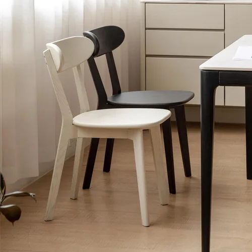 Vista 6 de Sillas de comedor 100% de madera maciza de roble - Sillas de cocina, silla de estudio de diseño moderno clásico para una vida elevada (Negro-1)
