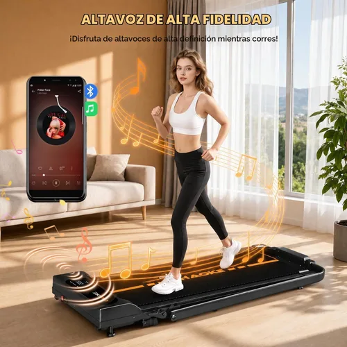 Vista 6 de Caminadoras para el hogar con 7.5 MPH, altavoz integrado, cintas de correr plegables de 3.0 HP con inclinación del 10%, máquina de correr compacta