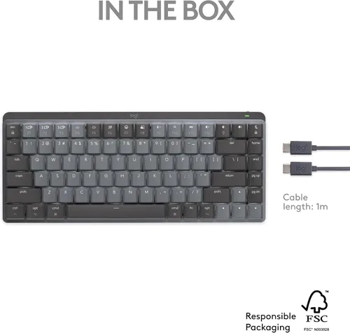 Vista 11 de Logitech MX Mechanical Mini para Mac - Teclado inalámbrico iluminado, interruptores de rendimiento de perfil bajo, teclas táctiles silenciosas, Gris