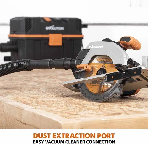 Vista 3 de Evolution R165CCSL-Li Sierra circular inalámbrica de 6-1/2 pulgadas Tecnología de corte multimaterial Bisel de 0-50° y profundidad ajustable