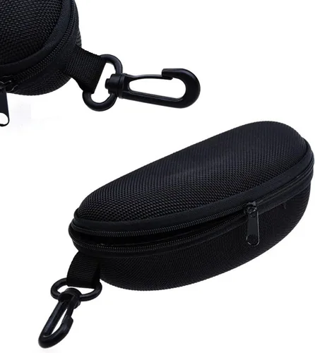 Vista 3 de Estuche rígido con cremallera para gafas de sol, estuche de almacenamiento, protector portátil, juego de 2, Negro