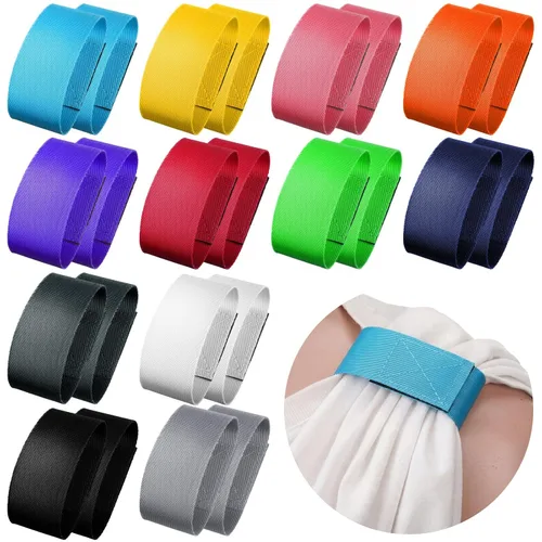 Vista 9 de Kajaia 12 pares de soportes de manga de color sólido, clips de manga deportiva, fútbol, sóftbol, para camisetas deportivas, camisetas de béisbol