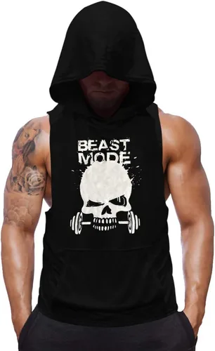 Vista 21 de SZKANI Camiseta sin mangas con estampado de calavera para hombre, chaleco de fitness para culturismo, camisetas de tirantes para entrenamiento