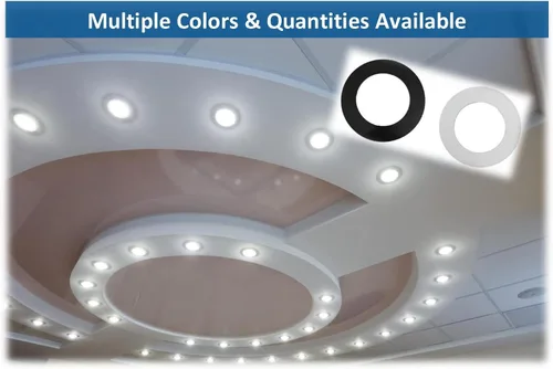 Vista 5 de Anillos de plástico de 10 pulgadas, anillo de luz empotrado para luces de lata, accesorio de iluminación multicolor en blanco o negro