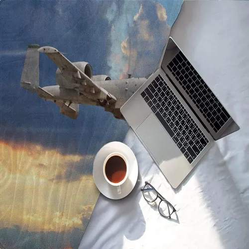 Vista 3 de Jet Up - Manta de muselina para bebé, manta de muselina para bebé, vuelo de combate de la fuerza militar internacional, esponjosa y cómoda, 30 x 40