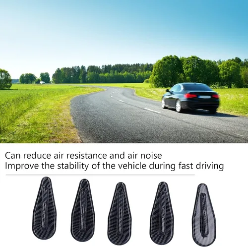 Vista 3 de Fydun Alerón de coche, universal 10 unids/set de generador de vórtice de aire ABS, aletas de tiburón para techo de coche