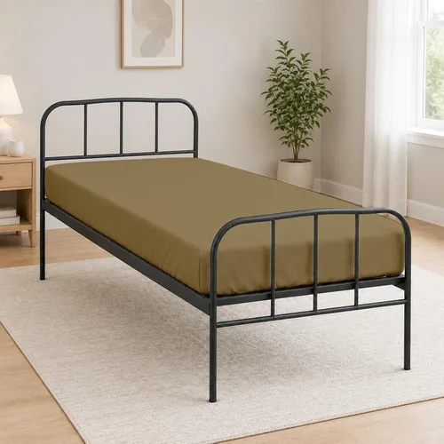 Vista 17 de Sábana bajera ajustable de tamaño para catre de 30" x 75", 100% algodón egipcio, perfecta para literas de campamento/casas rodantes/camas de Gris