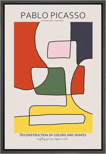 Vista 38 de SIGNLEADER Lienzo enmarcado para pared, paisaje pastel abstracto negro, naturaleza, ilustraciones de área silvestre, arte moderno, decorativo