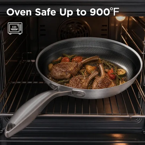 Vista 6 de COOKER KING Sartén antiadherente de 8 pulgadas,Sartén de acero inoxidable