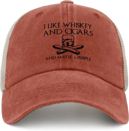 Vista 87 de Philysonic Funny Hat I Like Whisky and Cigars and Maybe 3 People Sombreros para Hombres Gorras de Béisbol Gorras Ajustables