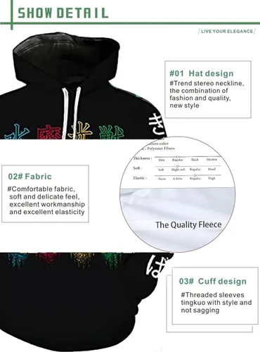 Vista 4 de Sudadera con capucha unisex Slayer con estampado 3D Kimetsu no Yaiba Anime Sudadera con capucha para hombres y mujeres