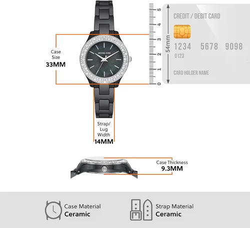Vista 5 de Michael Kors Reloj de cuarzo Liliane para mujer con correa de acero inoxidable