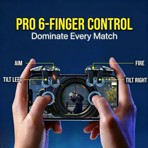Vista 3 de Mikirini 13 in 1 Mobile Gaming Combo Kits, L2R2 4 Triggers Cell Phone Controller for iPhones/Android Phones, compatible with PUBG/Fortnitee/Call of