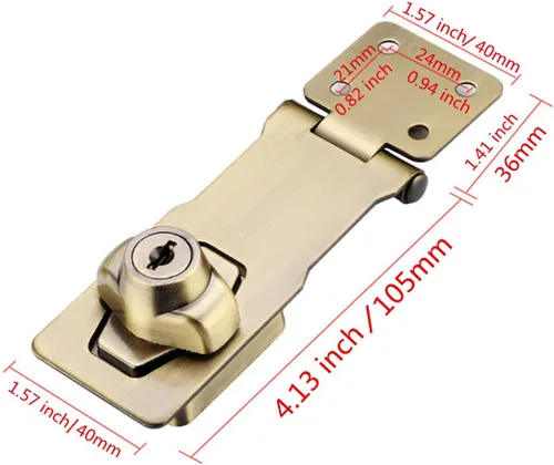 Vista 2 de szhdxsy - Paquete de 2 cerraduras de cerrojo con llave de 4 pulgadas para puertas pequeñas, gabinetes y más, acero inoxidable, cromado con cerradura