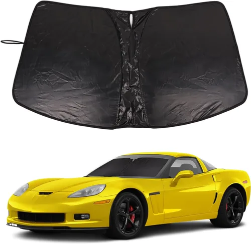 Vista 14 de Parasol para parabrisas para Chevrolet Corvette C6 2005-2013, parasol para ventana delantera, visera solar reflectante plegable, cubierta protectora
