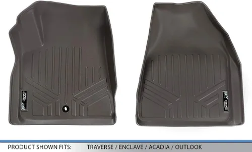 Vista 4 de MAXLINER Juego de alfombrillas de primera fila de cacao compatibles con Chevrolet Traverse 2009-2017/Buick Enclave 2008-2017/Saturn Outlook