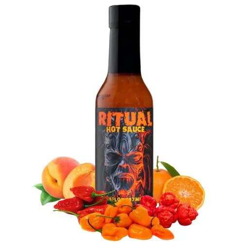 Vista 11 de Salsa picante Hellfire Blueberry Hell con pimientos Carolina Reaper, Gourmet, galardonada salsa picante a base de frutas, 5 onzas