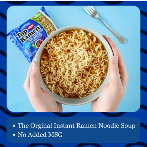 Vista 4 de Nissin Top Ramen - Sopa de fideos, salsa de soja, 3 onzas (paquete de 24)