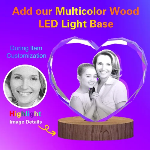 Vista 4 de Foto de cristal 3D, regalos personalizados para mujeres, ella, esposa, hombres, mamá, marido, gran regalo personalizado con tu propia foto