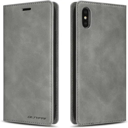 Vista 9 de QLTYPRI Funda tipo cartera para iPhone XR, 3 tarjeteros, color azul