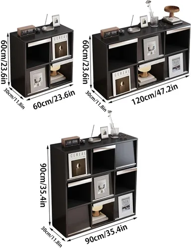 Vista 2 de Armario de almacenamiento de discos, soporte para tocadiscos, soporte para tocadiscos con capacidad para más de 200 + de fácil montaje, mesa