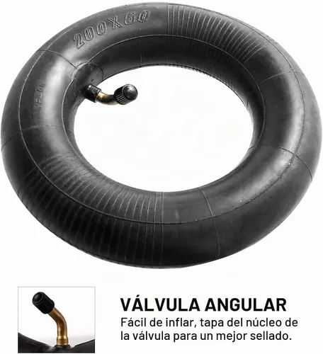 Vista 6 de Paquete de 2 tubos interiores de 200 x 50 - Tubo de neumático eléctrico para scooter Compatible con Razor E100, E150, E200, Power Core E100, Dune
