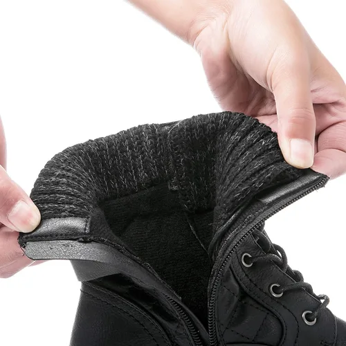 Vista 4 de GLOBALWIN Botas de combate para mujer, botas de combate de moda, botas de otoño para mujer, tacón bajo cómodo
