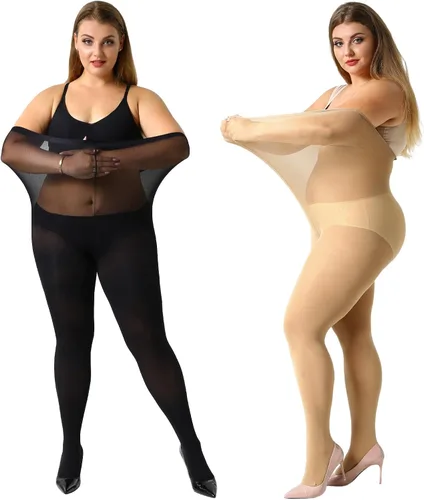 Vista 10 de Manzi - 2 pares de medias de control de talla grande para mujer ultrasuaves