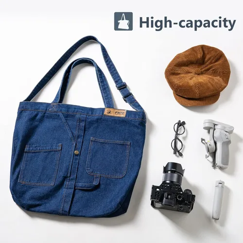 Vista 6 de FWPP Bolsos de mezclilla para mujer, estilo casual, para la escuela, oficina, viajes