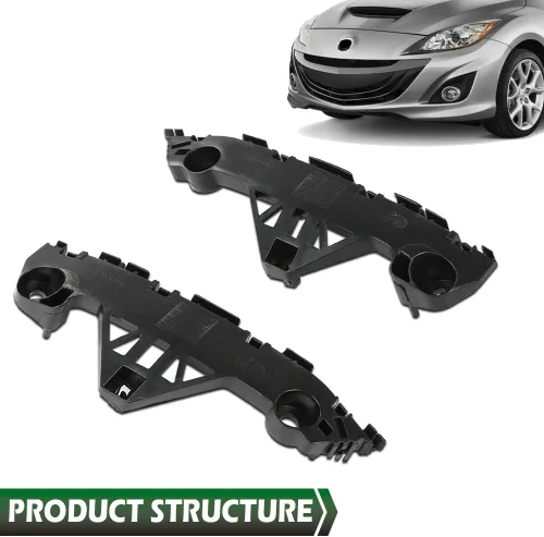 Vista 2 de GRAND ORANGE Juego de retenedores de parachoques compatible con Mazda 3 y 3 Sport 2010-2013 Kit de soporte de parachoques delantero de 2 piezas
