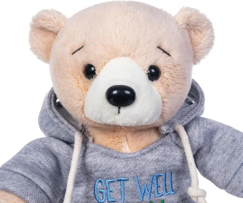 Vista 4 de My OLi Oso de peluche Get Well Soon de 7 pulgadas, animal de peluche con capucha, oso suave de recuperación rápida, felpa cómoda para visitas al