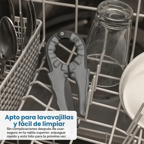 Vista 5 de Jokari Abridor de botellas múltiple para frascos, botellas y latas, 3 en 1, abridor de tapas de fácil agarre para manos débiles, tapas giratorias