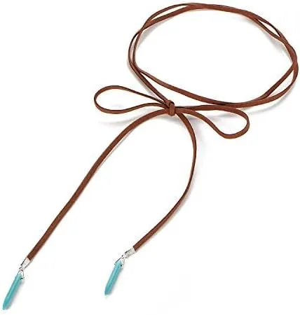 Vista 5 de Gargantilla larga bohemia con colgante turquesa sexy roca hecha a mano collar vintage accesorios para mujer