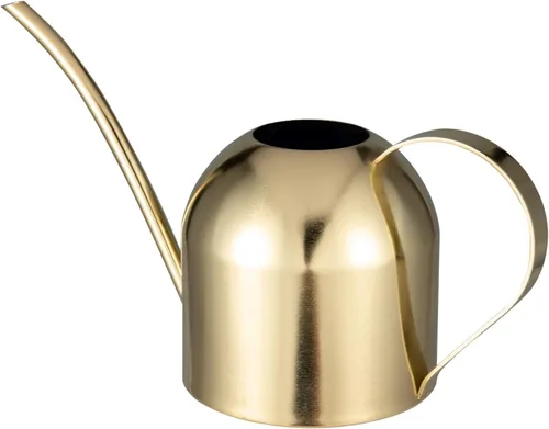 Vista 9 de IMEEA Regadera dorada para plantas de interior, orquídea, bonsái, acero inoxidable con boquilla larga para casa, escritorio, oficina, 15 onzas 15oz