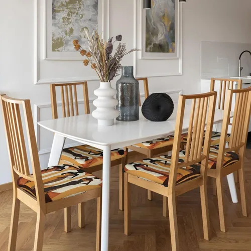 Vista 3 de Juego de 2 fundas de asiento extraíbles para silla de comedor, mujeres africanas, fundas elásticas para silla de oficina y cocina, protector