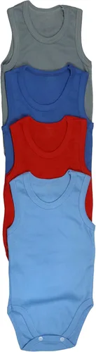 Vista 2 de ToBeInStyle Paquete de 4 mamelucos de una pieza con camiseta sin mangas para bebé niño