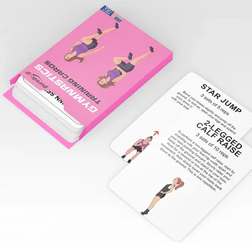 Vista 8 de Tarjetas de ayuda de entrenamiento de gimnasia Puredrop: Excelentes ejercicios de entrenamiento para práctica en solitario. Ejercicios