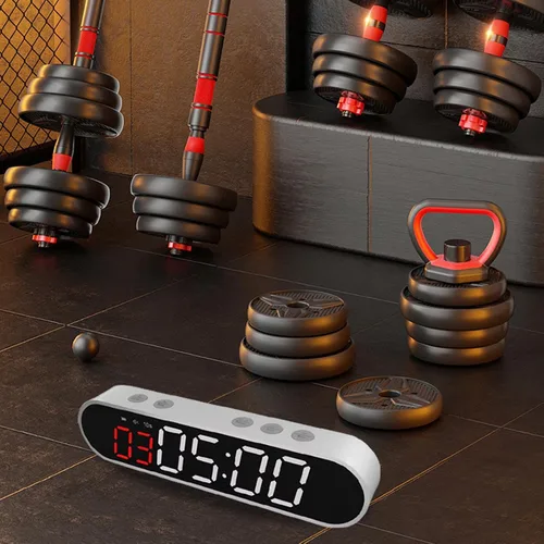 Vista 8 de Temporizador de entrenamiento de intervalo, imán portátil, cronómetro deportivo con batería potente de 1500 mAh, control remoto para gimnasio