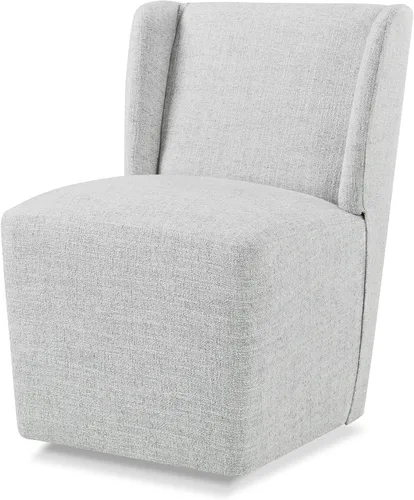 Vista 17 de KISLOT Juego de 1 sillas de comedor tapizadas con ruedas, color beige