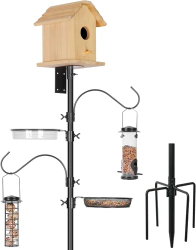 Vista 8 de ERYTLLY Bird House - Kit de montaje en poste de 80 pulgadas - Barra de soporte ajustable para comedero de colibríes, conjunto de soporte universal