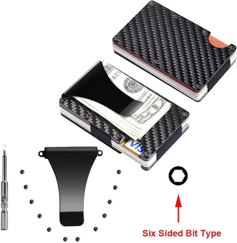 Vista 5 de UpLook Tornillos de repuesto para cartera con clip de metal para kit de reparación de billetera de metal RFID
