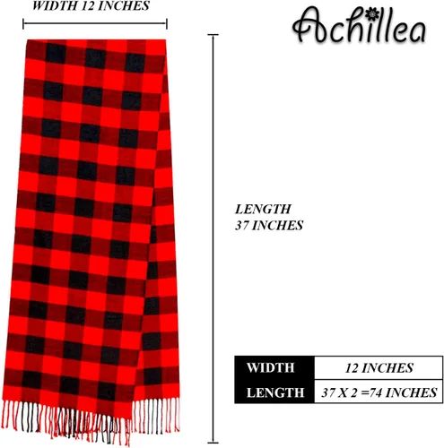 Vista 31 de Bufanda de invierno Achillea suave y cálida, de tartán, a cuadros, de cachemira, unisex
