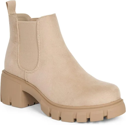 Vista 3 de CARMEN - Botines Chelsea de tacón medio con suela de lengüeta para mujer, con doble elástico